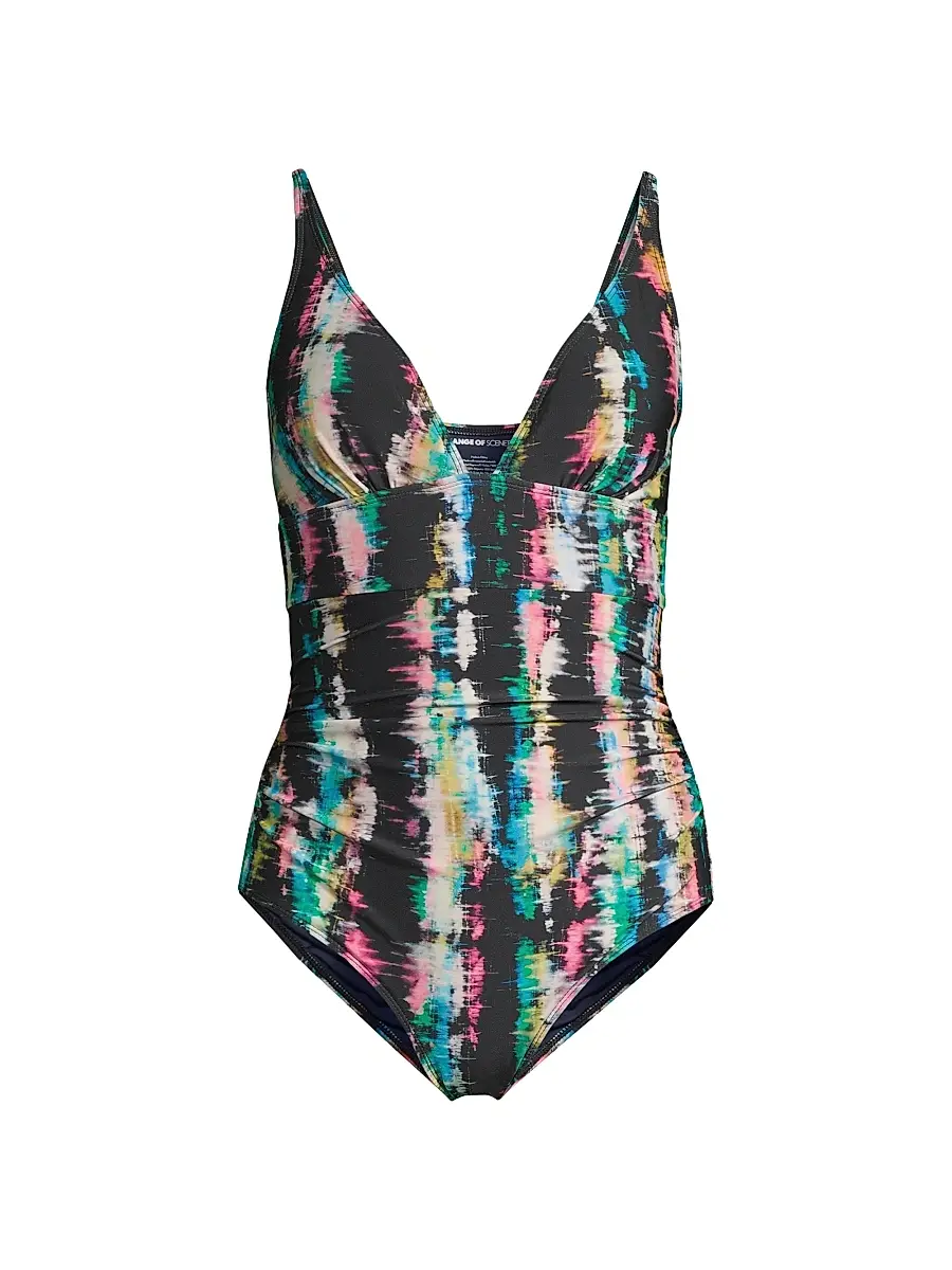 Change of Scenery Women's Niki V-Neck One-Piece Swimsuit - Bimini Sky | Image 1 Change of Scenery Women's Niki V-Neck One-Piece Swimsuit - Bimini Sky | Image 1