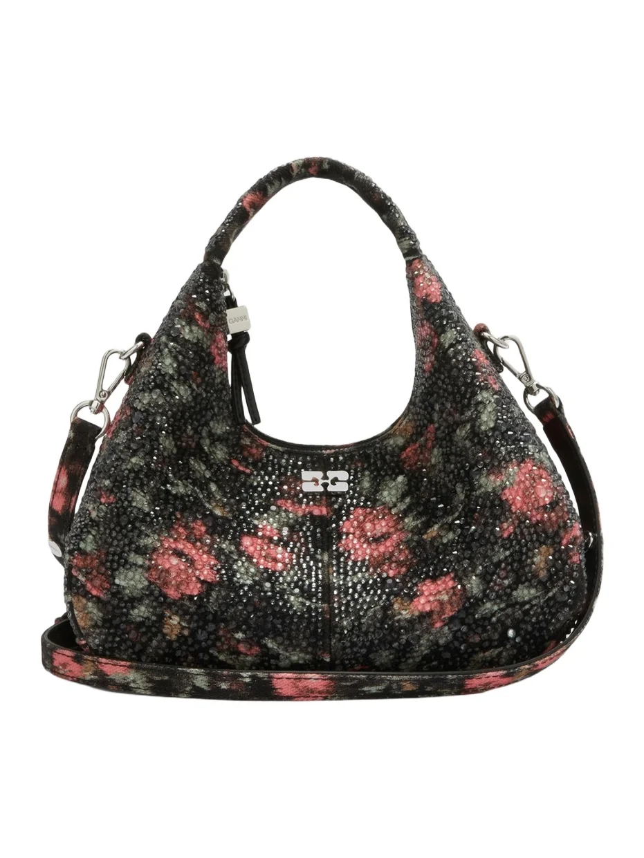 Women's Mini Embellished Flower-Motif Hobo Bag Women's Mini Embellished Flower-Motif Hobo Bag