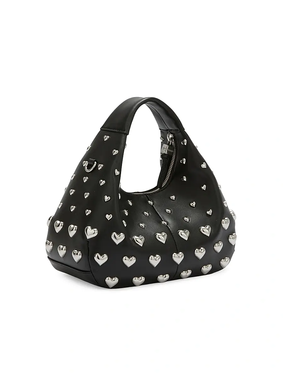Ganni Women's Mini Heart-Embellished Hobo Bag | Thumbnail 2 Ganni Women's Mini Heart-Embellished Hobo Bag | Thumbnail 2