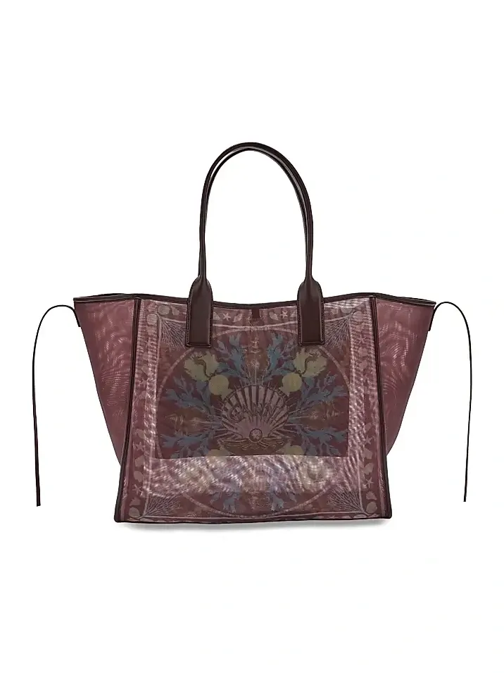 Women's Logo-Embroidered Printed Mesh Shopper Tote Bag Women's Logo-Embroidered Printed Mesh Shopper Tote Bag