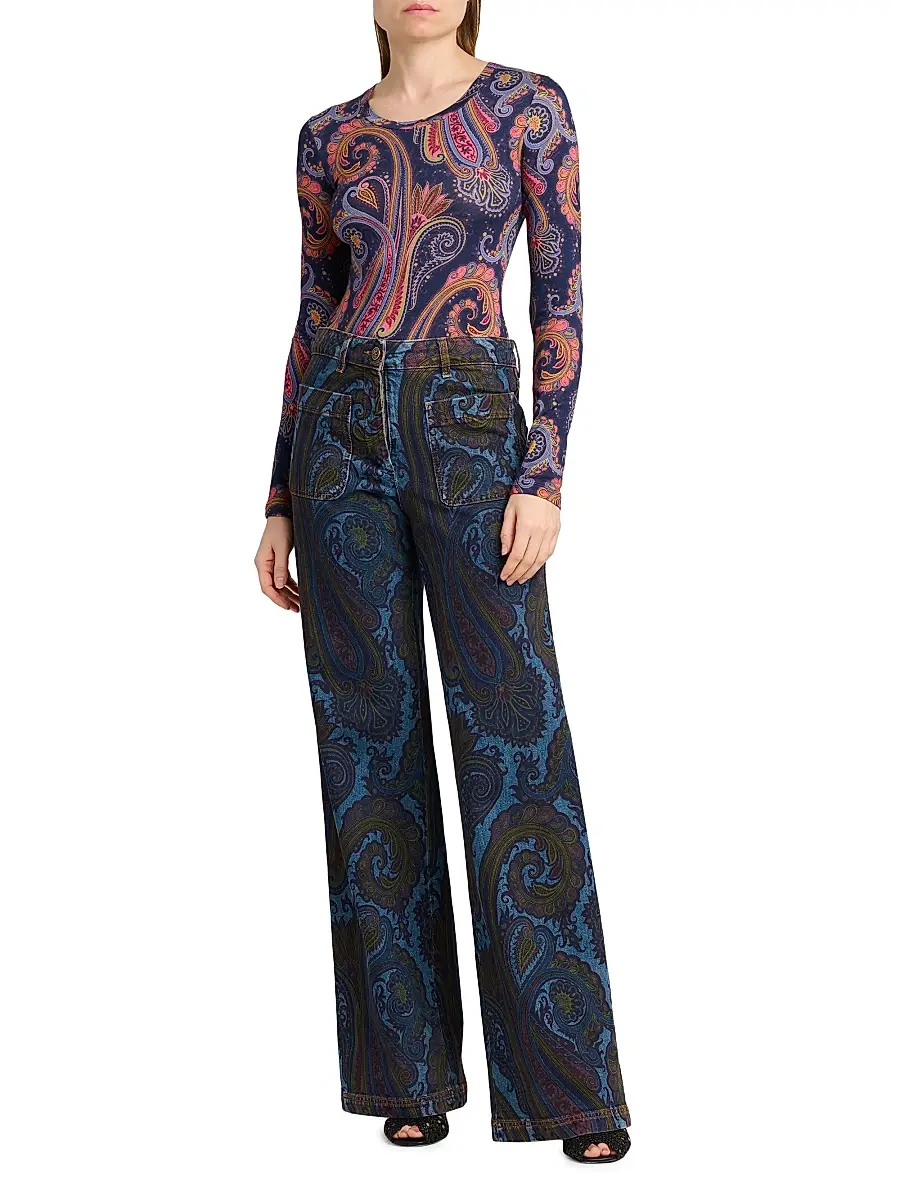 Etro Women's Paisley Print Jersey Top | Thumbnail 2