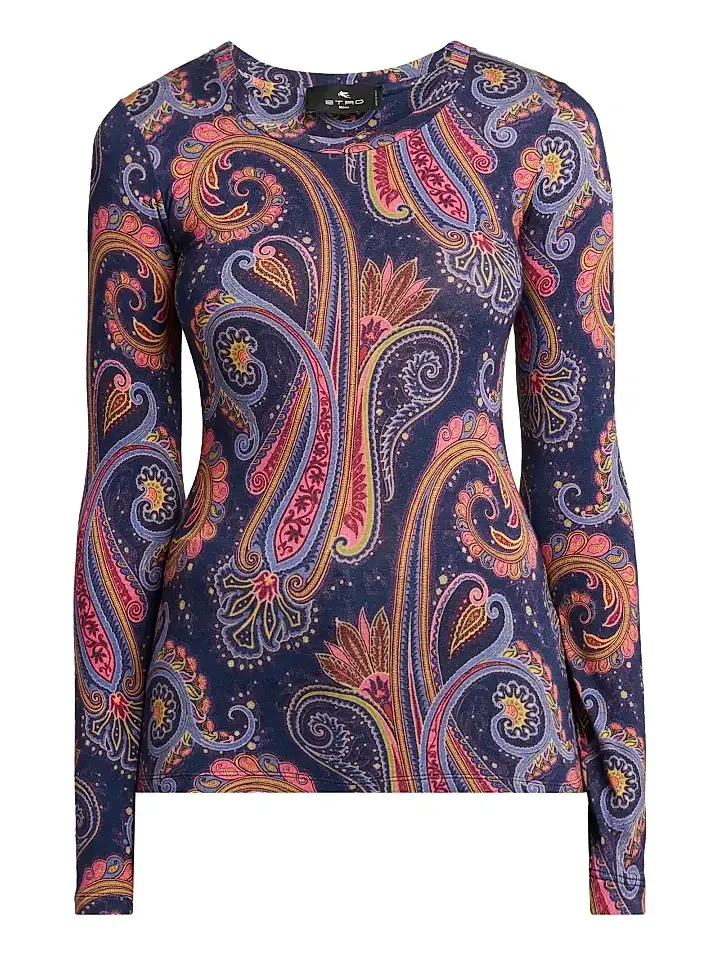 Women's Paisley Print Jersey Top Women's Paisley Print Jersey Top