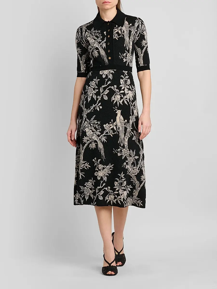 Etro Women's Wool-Blend Knit Midi Shirtdress | Thumbnail 2 Etro Women's Wool-Blend Knit Midi Shirtdress | Thumbnail 2