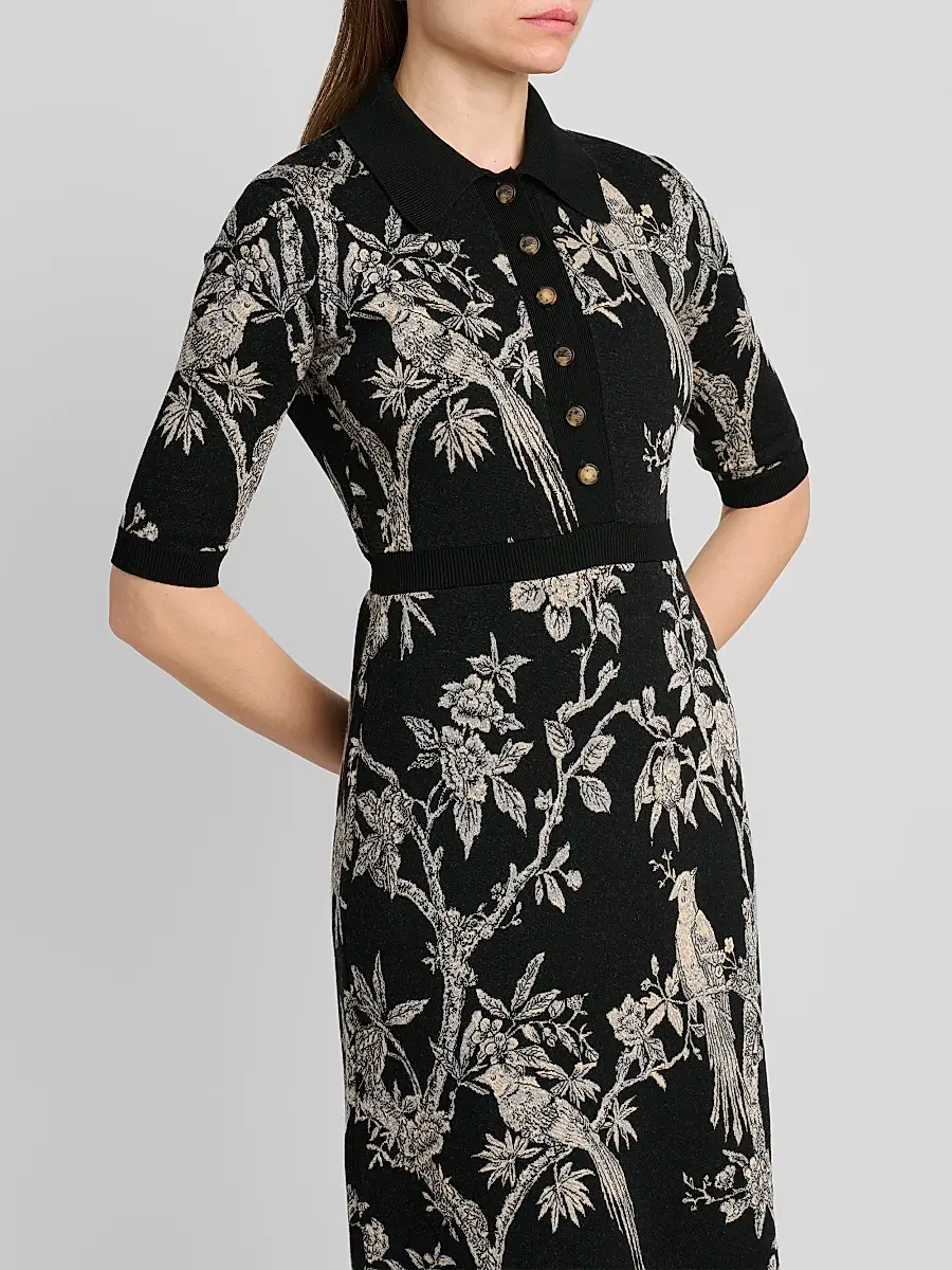 Etro Women's Wool-Blend Knit Midi Shirtdress | Thumbnail 5 Etro Women's Wool-Blend Knit Midi Shirtdress | Thumbnail 5