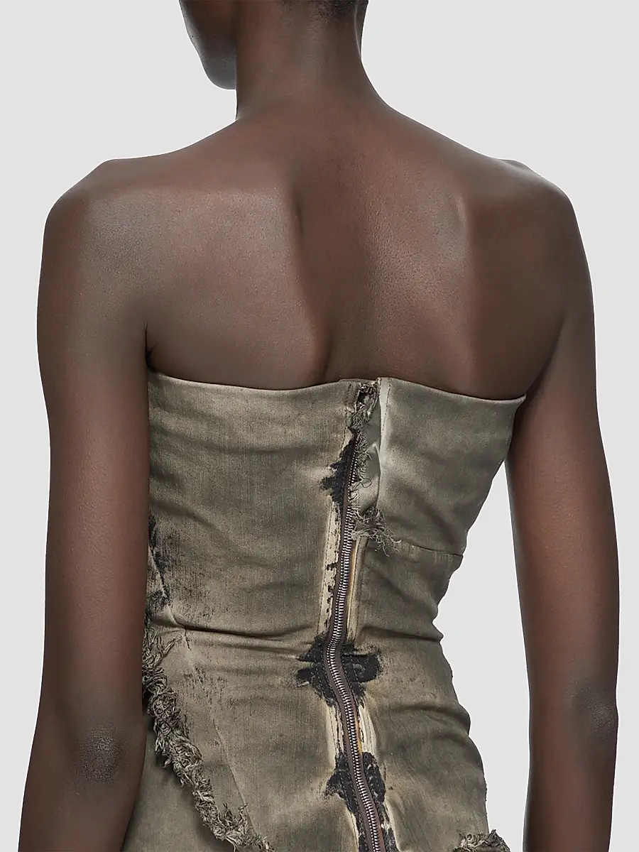 Rick Owens Women's Distressed Denim Bustier Top | Thumbnail 5 Rick Owens Women's Distressed Denim Bustier Top | Thumbnail 5