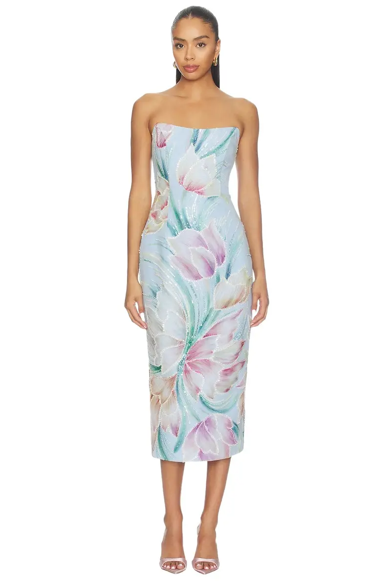 Priselle Strapless Midi Dress Priselle Strapless Midi Dress