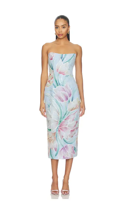 Elliatt Priselle Strapless Midi Dress | Image 1 Elliatt Priselle Strapless Midi Dress | Image 1
