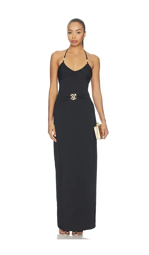 Runaway The Label Nina Ruched Halter Maxi Dress | Image 1 Runaway The Label Nina Ruched Halter Maxi Dress | Image 1