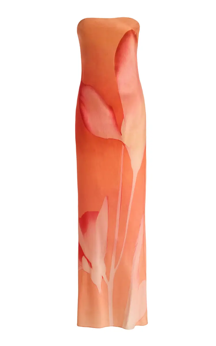 Significant Other Mora Strapless Crepe Maxi Dress