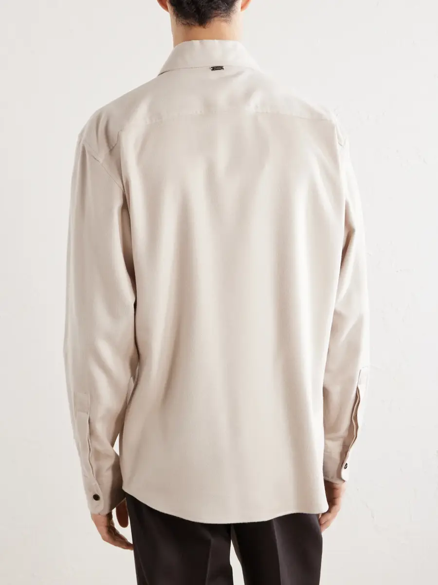 HERNO Silk and Cashmere-Blend Shirt - Men | Thumbnail 4 HERNO Silk and Cashmere-Blend Shirt - Men | Thumbnail 4