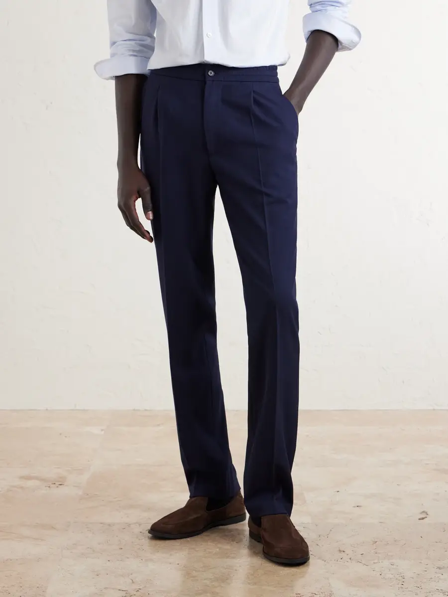 dunhill Straight-Leg Pleated Virgin Wool-Twill Trousers - Men | Thumbnail 3 dunhill Straight-Leg Pleated Virgin Wool-Twill Trousers - Men | Thumbnail 3