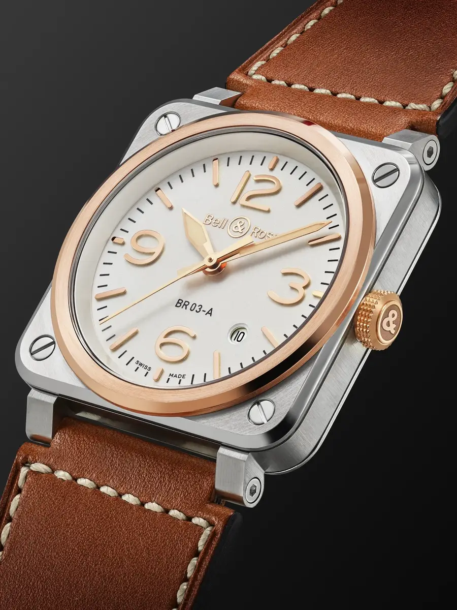 Bell & Ross BR-03 Automatic 18-Karat Rose Gold and Steel Watch, Ref. BR03A-WH-STPG/SCA - Men | Thumbnail 3 Bell & Ross BR-03 Automatic 18-Karat Rose Gold and Steel Watch, Ref. BR03A-WH-STPG/SCA - Men | Thumbnail 3