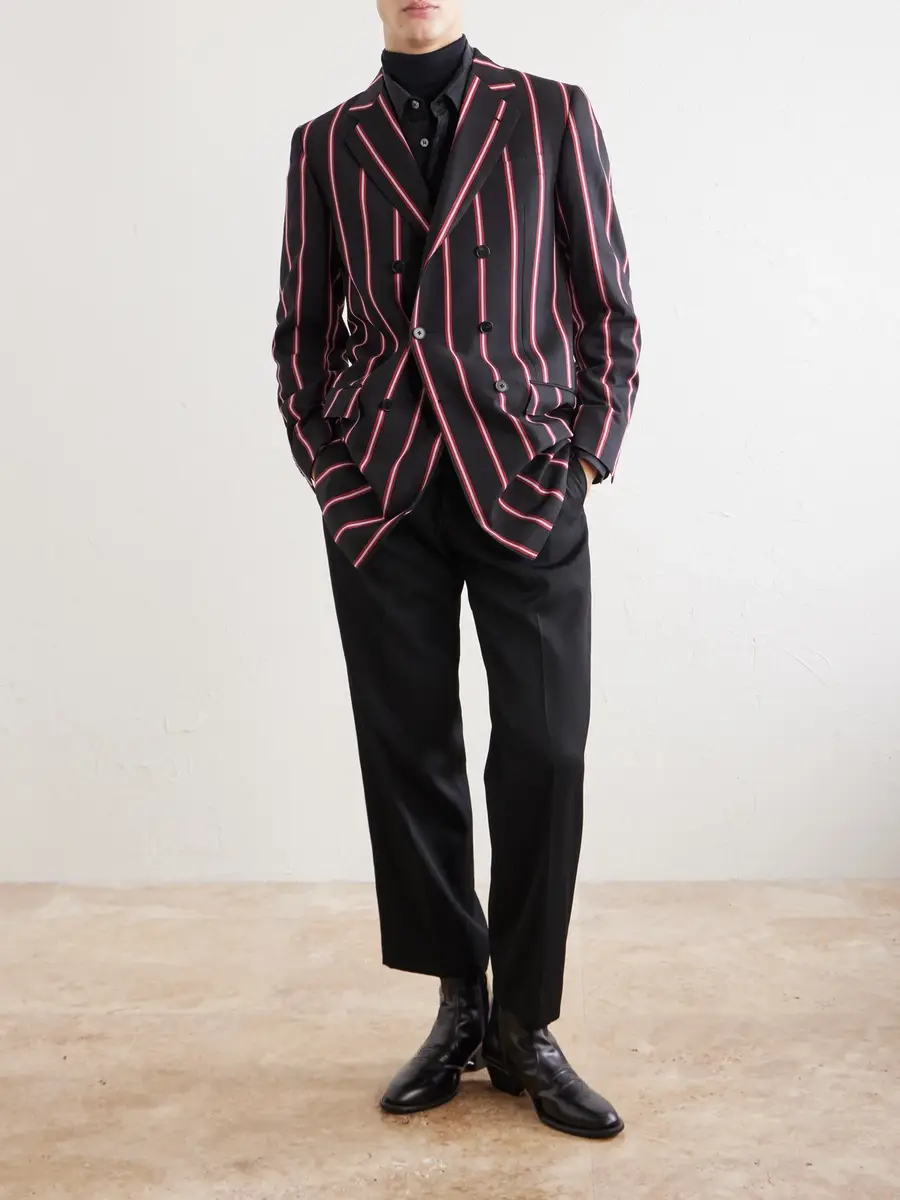 Enfants Riches Déprimés Pierre Double-Breasted Striped Virgin Wool Blazer - Men | Thumbnail 2