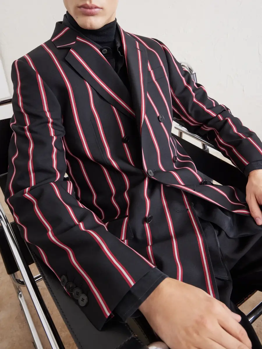 Enfants Riches Déprimés Pierre Double-Breasted Striped Virgin Wool Blazer - Men | Thumbnail 5