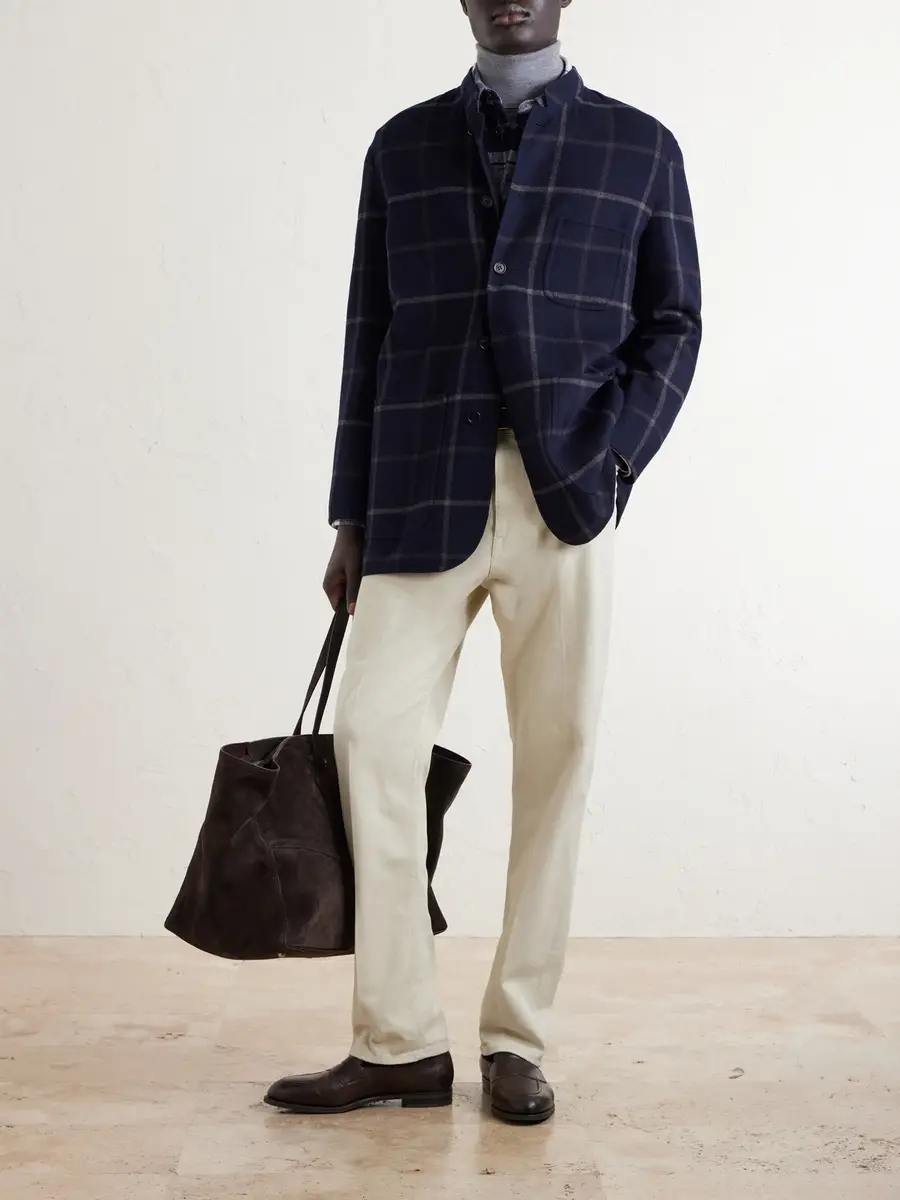 dunhill Checked Wool-Blend Coat - Men | Thumbnail 2