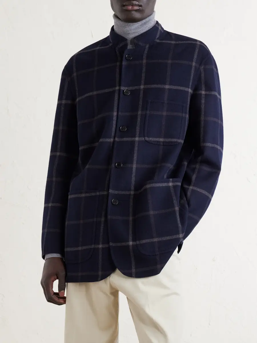 dunhill Checked Wool-Blend Coat - Men | Thumbnail 3