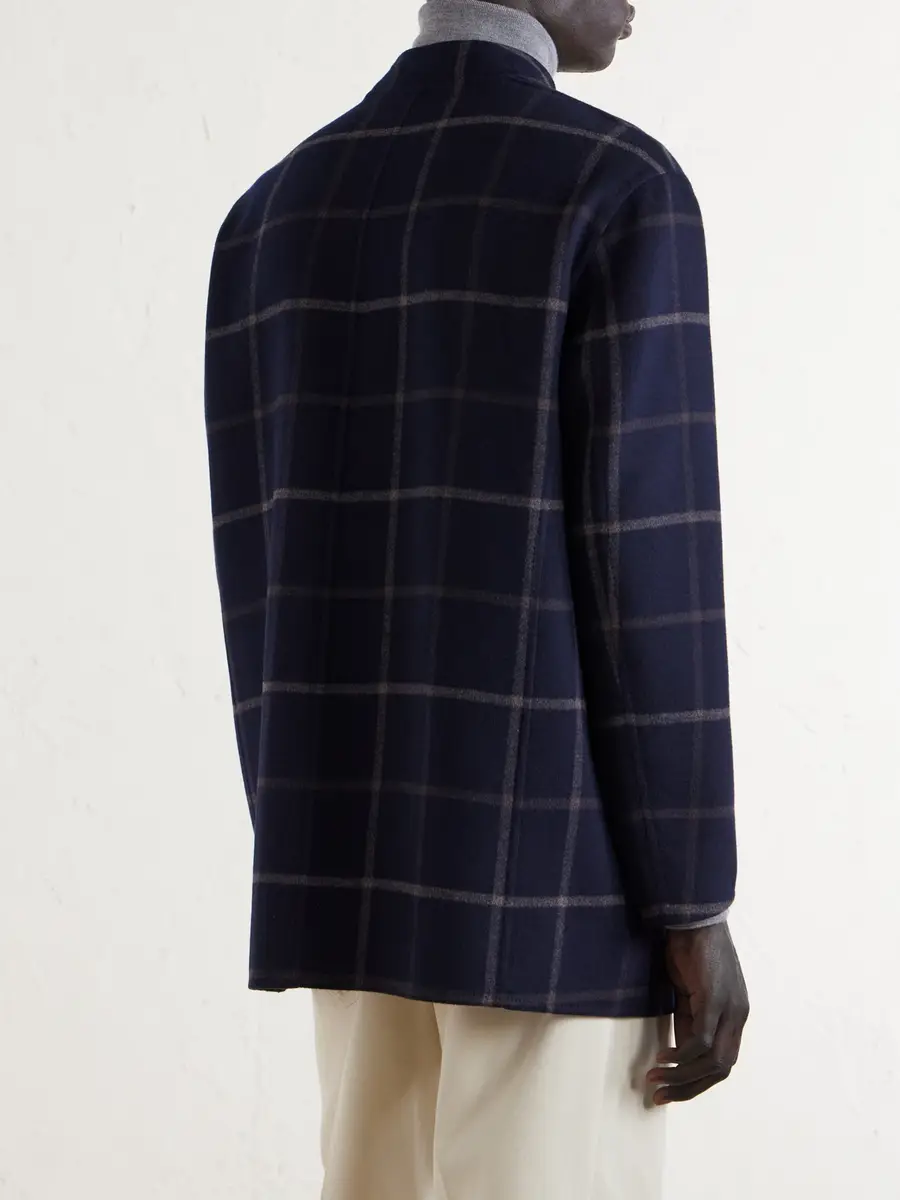 dunhill Checked Wool-Blend Coat - Men | Thumbnail 4