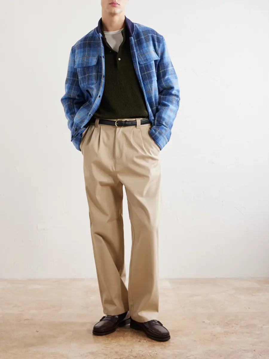 Golden Bear Leather-Trimmed Wool Harris Tweed Bomber Jacket - Men | Thumbnail 2 Golden Bear Leather-Trimmed Wool Harris Tweed Bomber Jacket - Men | Thumbnail 2