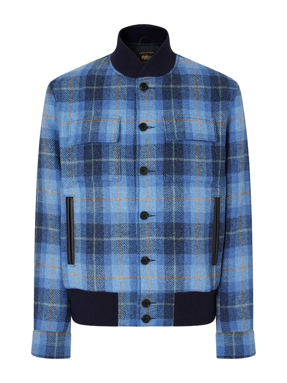 Golden Bear Leather-Trimmed Wool Harris Tweed Bomber Jacket - Men