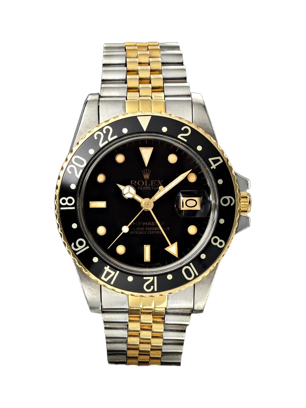 Wind Vintage Rolex Vintage 1985 GMT-Master Automatic Stainless Steel and 14-Karat Gold Watch, ref. 16753 (Fits up to 7.4' wrist) - Men
