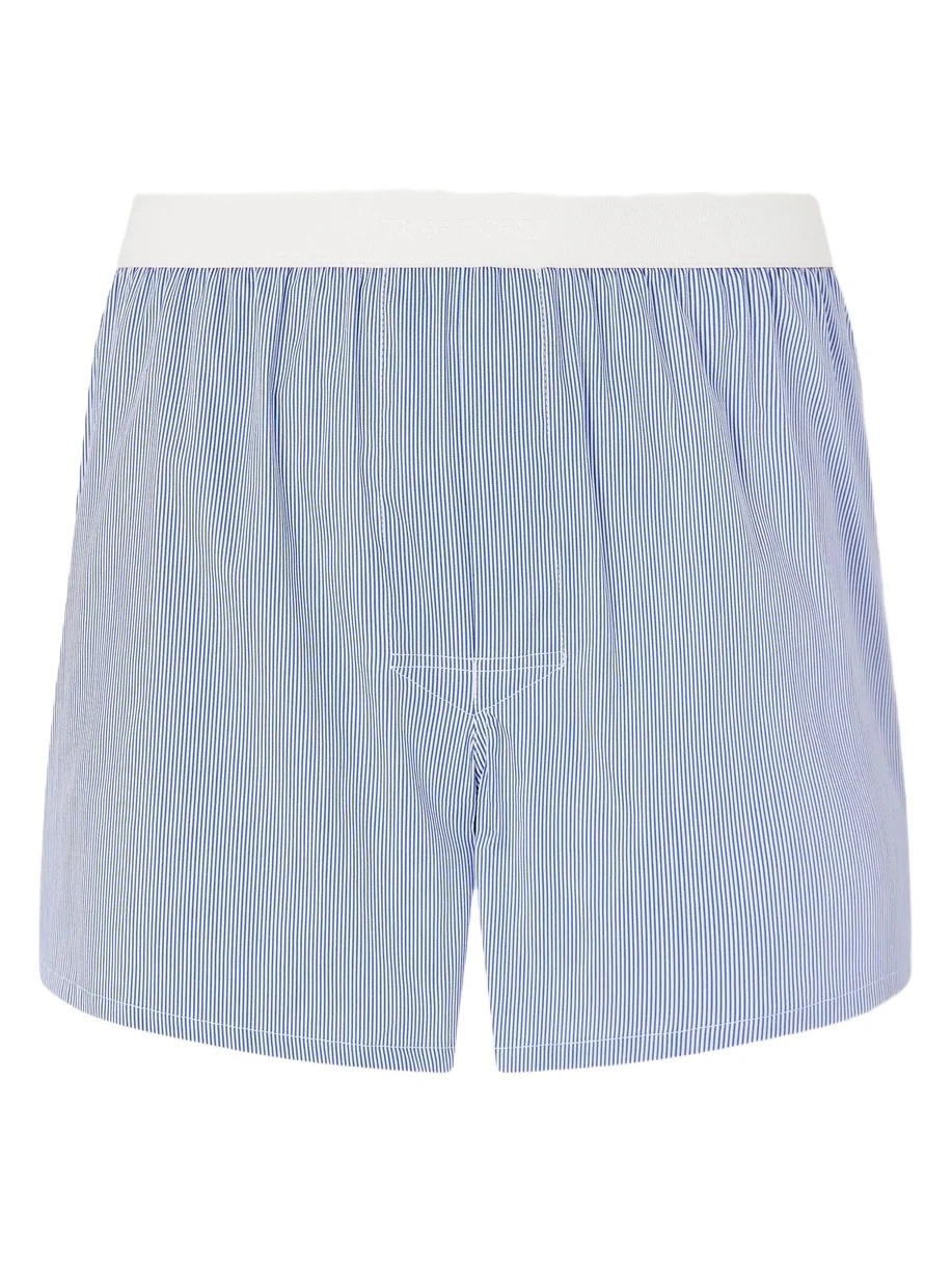 Tom Ford Striped Cotton-Blend Poplin Boxer - Men