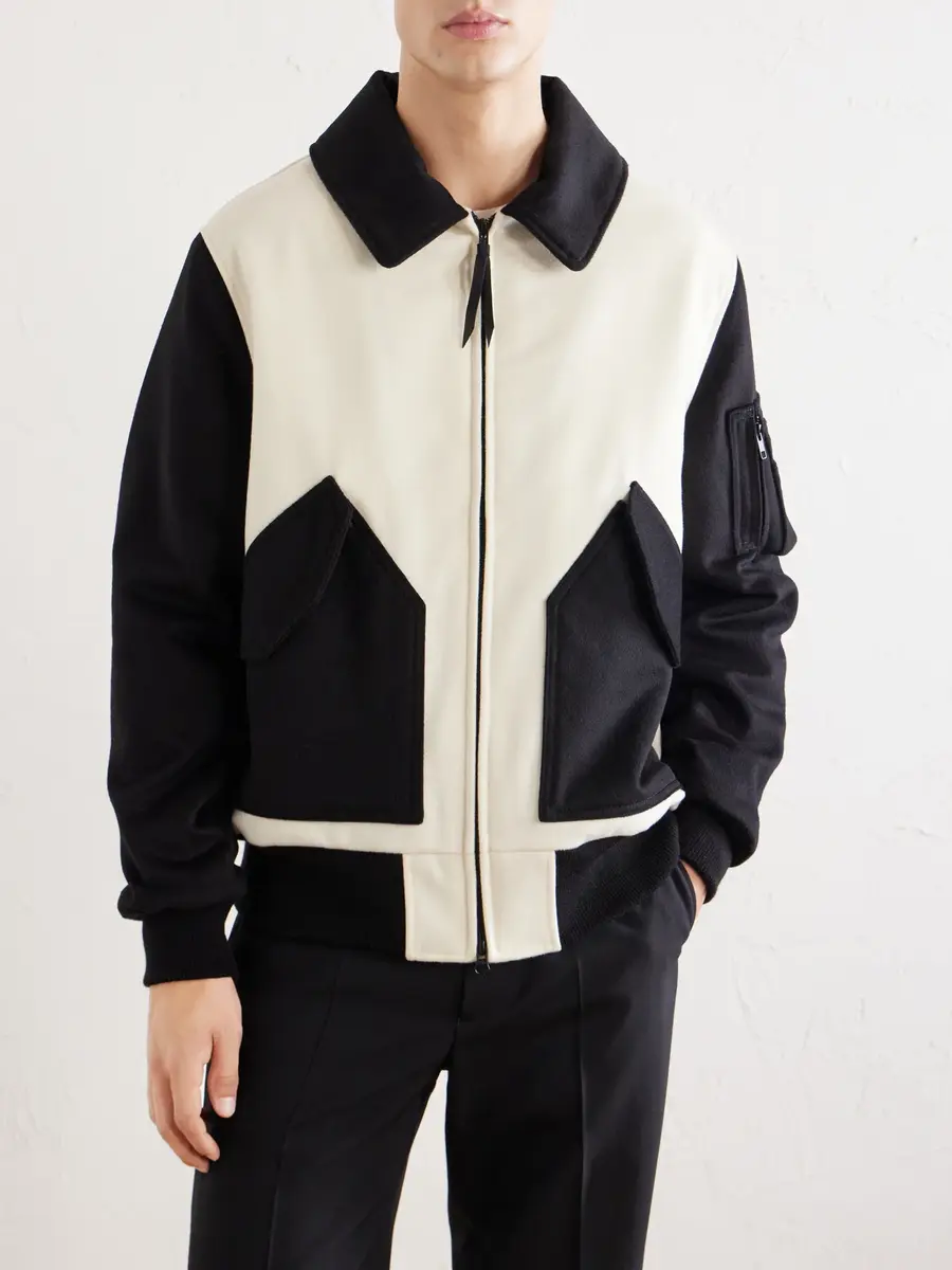 Golden Bear Two-Tone Leather-Trimmed Wool-Felt Bomber Jacket - Men | Thumbnail 3 Golden Bear Two-Tone Leather-Trimmed Wool-Felt Bomber Jacket - Men | Thumbnail 3