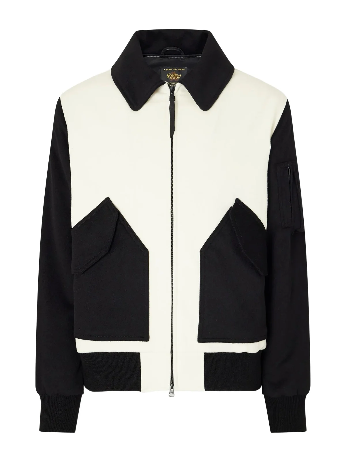 Golden Bear Two-Tone Leather-Trimmed Wool-Felt Bomber Jacket - Men