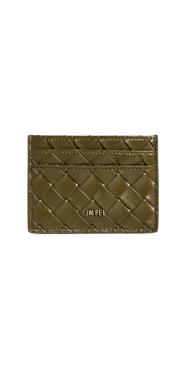 JW PEI Woven Texture Card Holder Olive Green One Size | Image 1 JW PEI Woven Texture Card Holder Olive Green One Size | Image 1