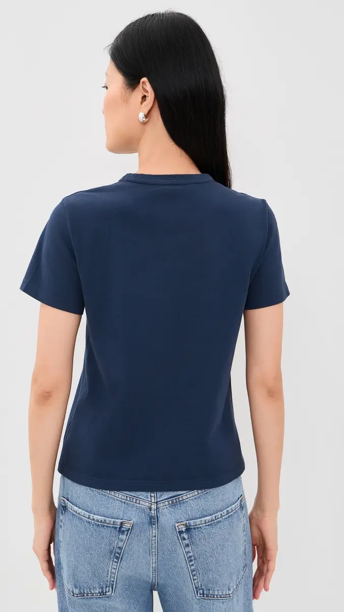 Madewell The Perfect Crewneck Tee in Allday Jersey Deep Indigo | Thumbnail 3 Madewell The Perfect Crewneck Tee in Allday Jersey Deep Indigo | Thumbnail 3