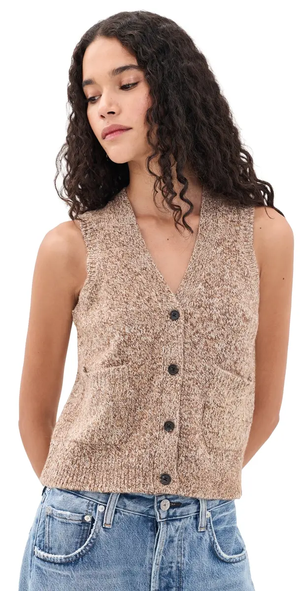 RAILS Kasmir Sweater Vest Brown Melange | Image 1 RAILS Kasmir Sweater Vest Brown Melange | Image 1