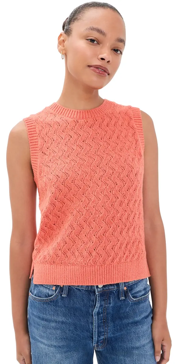 Varley Hazen Knit Tank Apricot Brandy | Image 1 Varley Hazen Knit Tank Apricot Brandy | Image 1
