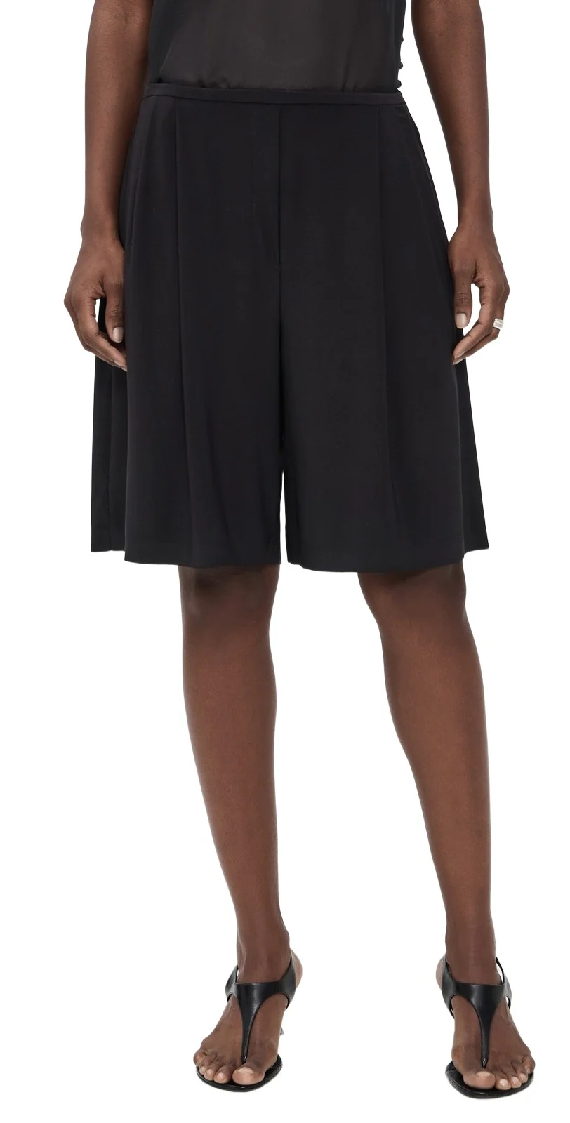Norma Kamali Mens Pleat Bermuda Shorts