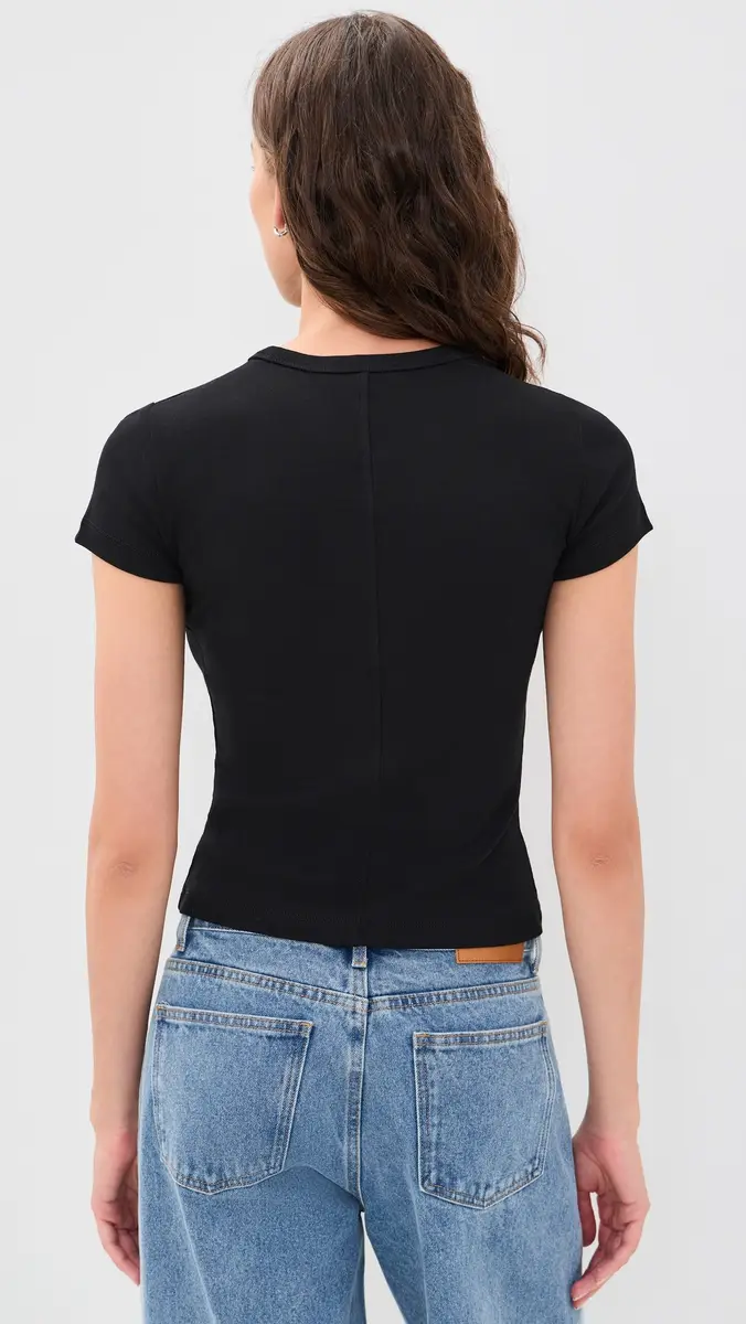 Madewell The '90s Crewneck Tee In Compact Cotton Black | Thumbnail 3 Madewell The '90s Crewneck Tee In Compact Cotton Black | Thumbnail 3