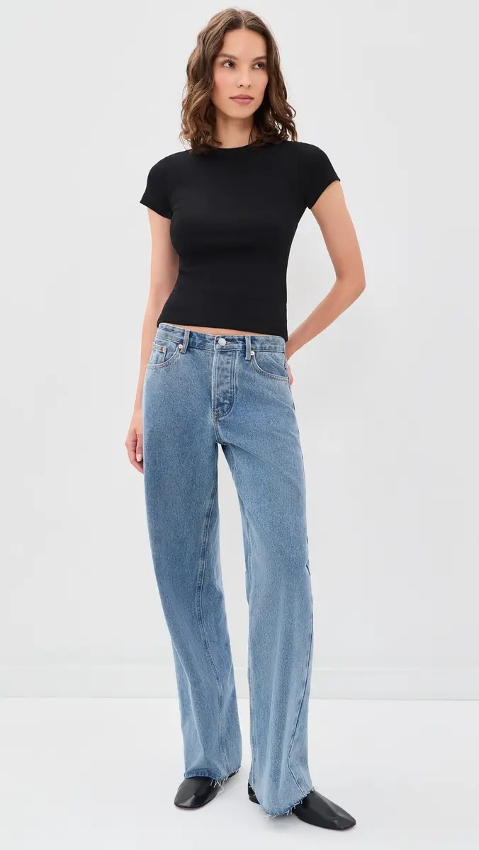 Madewell The '90s Crewneck Tee In Compact Cotton Black | Thumbnail 5 Madewell The '90s Crewneck Tee In Compact Cotton Black | Thumbnail 5