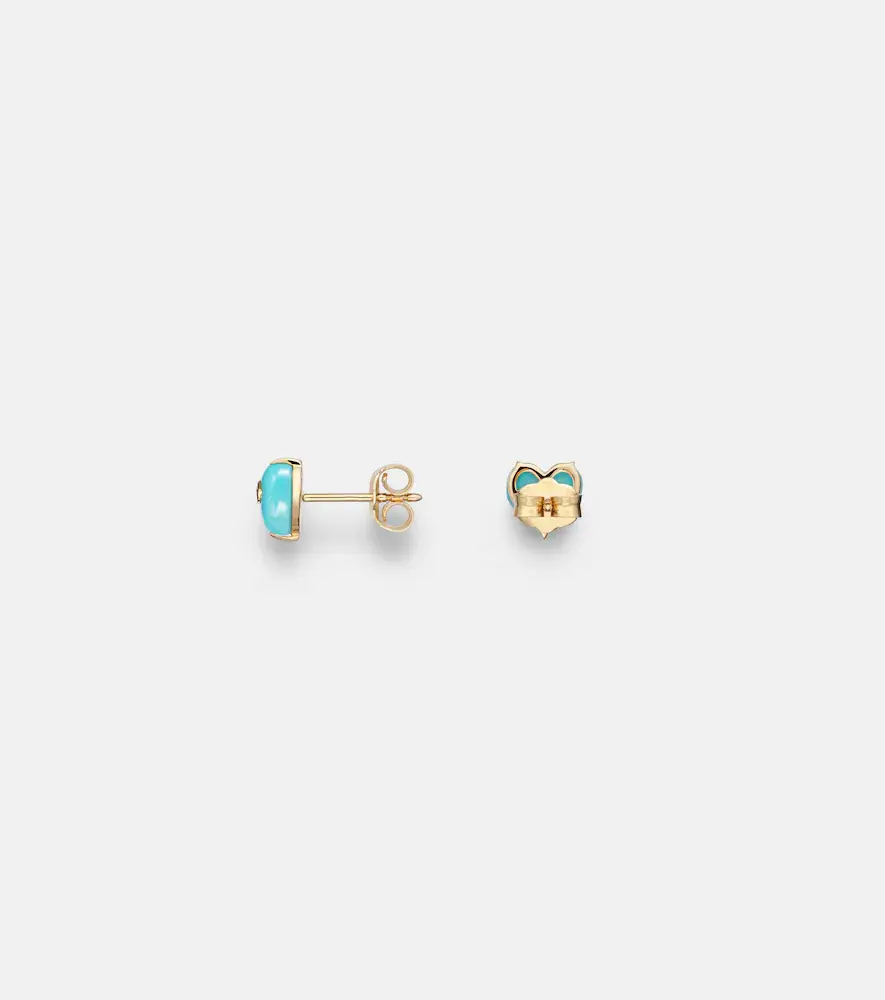 Sydney Evan 14kt gold stud earrings with diamonds and turquoises | Thumbnail 2 Sydney Evan 14kt gold stud earrings with diamonds and turquoises | Thumbnail 2