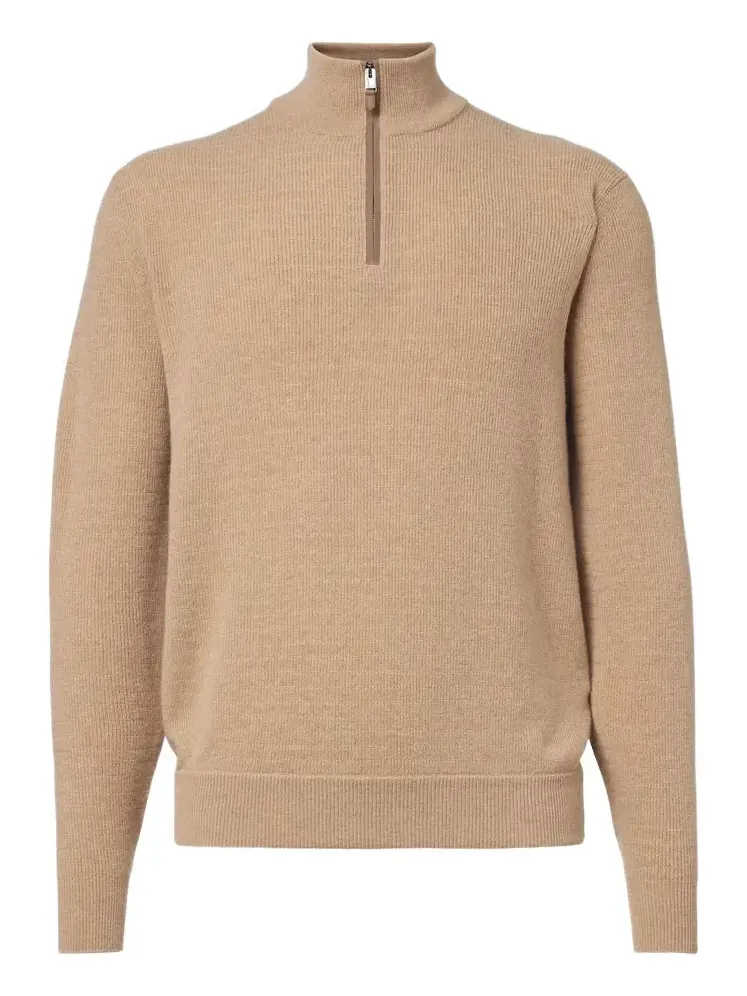 Knitted wool and cashmere zip-up sweater Knitted wool and cashmere zip-up sweater