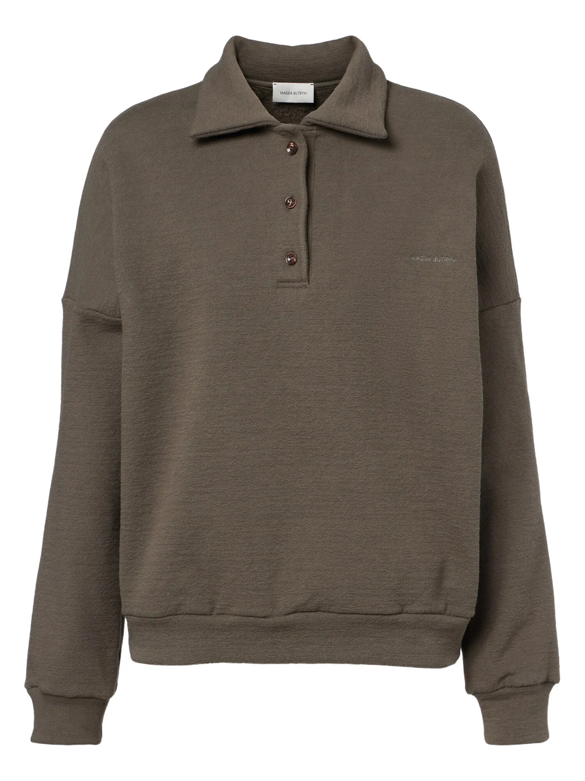 Cotton-blend fleece polo sweater Cotton-blend fleece polo sweater