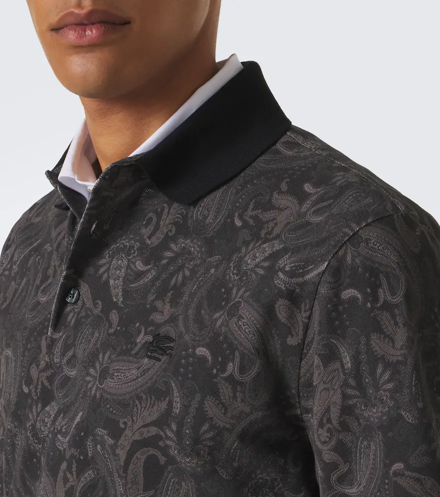 Etro Printed cotton piqué polo shirt | Thumbnail 2