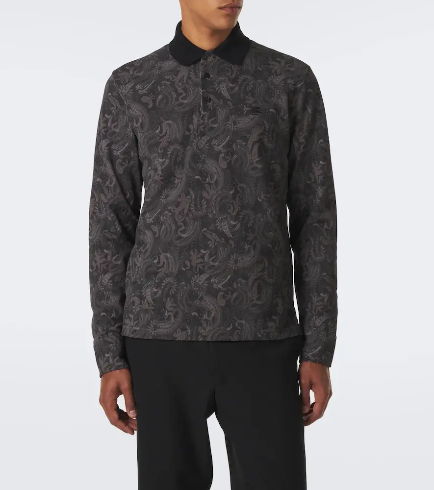 Etro Printed cotton piqué polo shirt | Thumbnail 3
