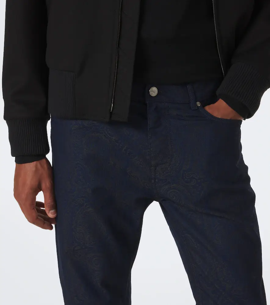 Etro Jacquard cotton-blend slim pants | Thumbnail 2