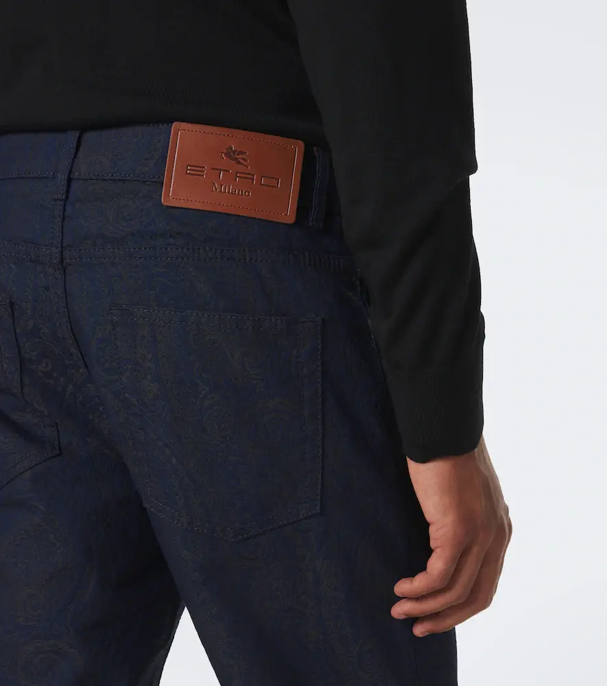 Etro Jacquard cotton-blend slim pants | Thumbnail 3