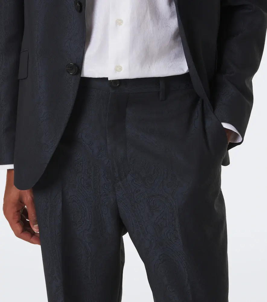 Etro Jacquard virgin wool straight pants | Thumbnail 3 Etro Jacquard virgin wool straight pants | Thumbnail 3