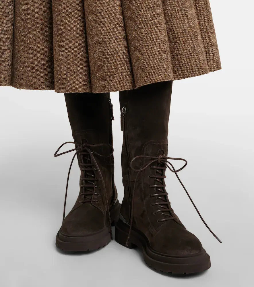 Brunello Cucinelli Monili suede lace-up boots | Thumbnail 4 Brunello Cucinelli Monili suede lace-up boots | Thumbnail 4