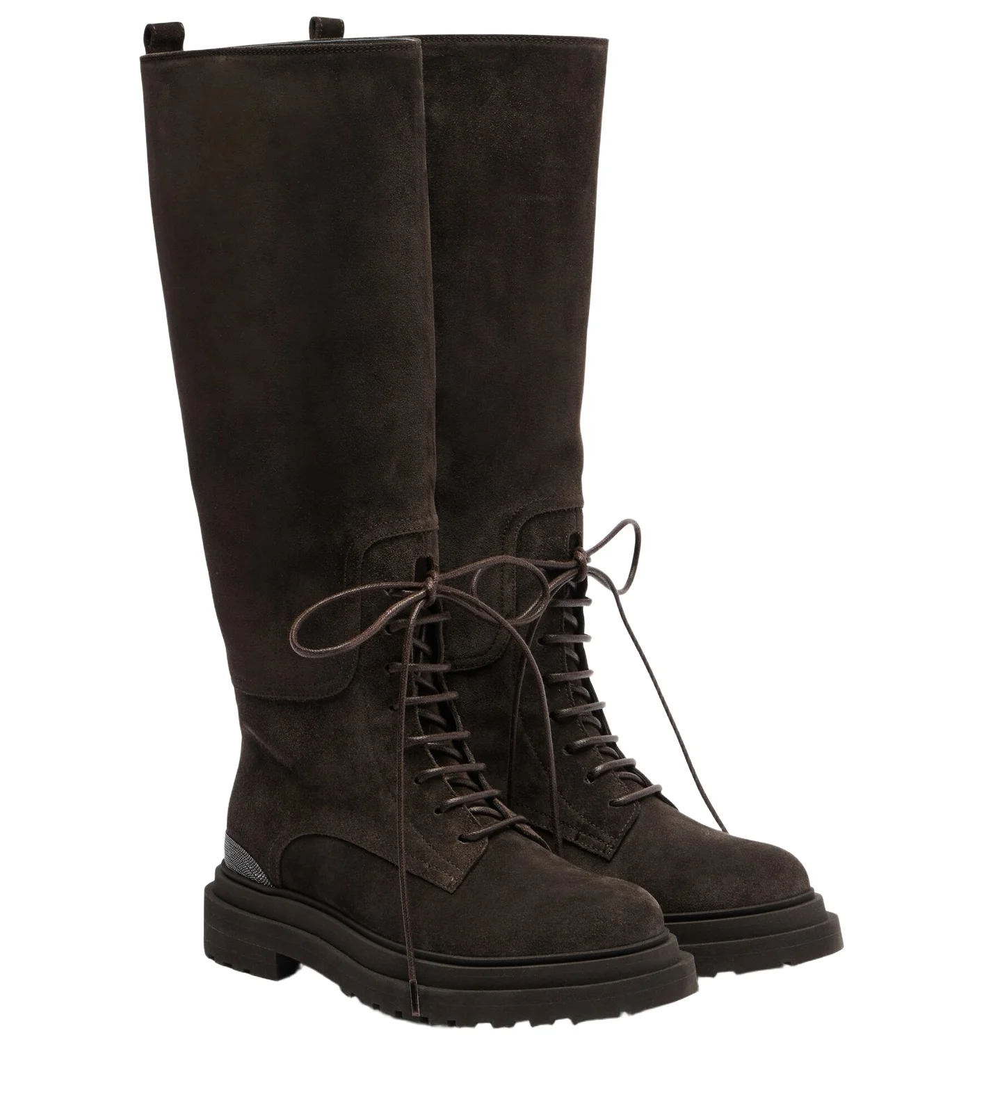 Monili suede lace-up boots