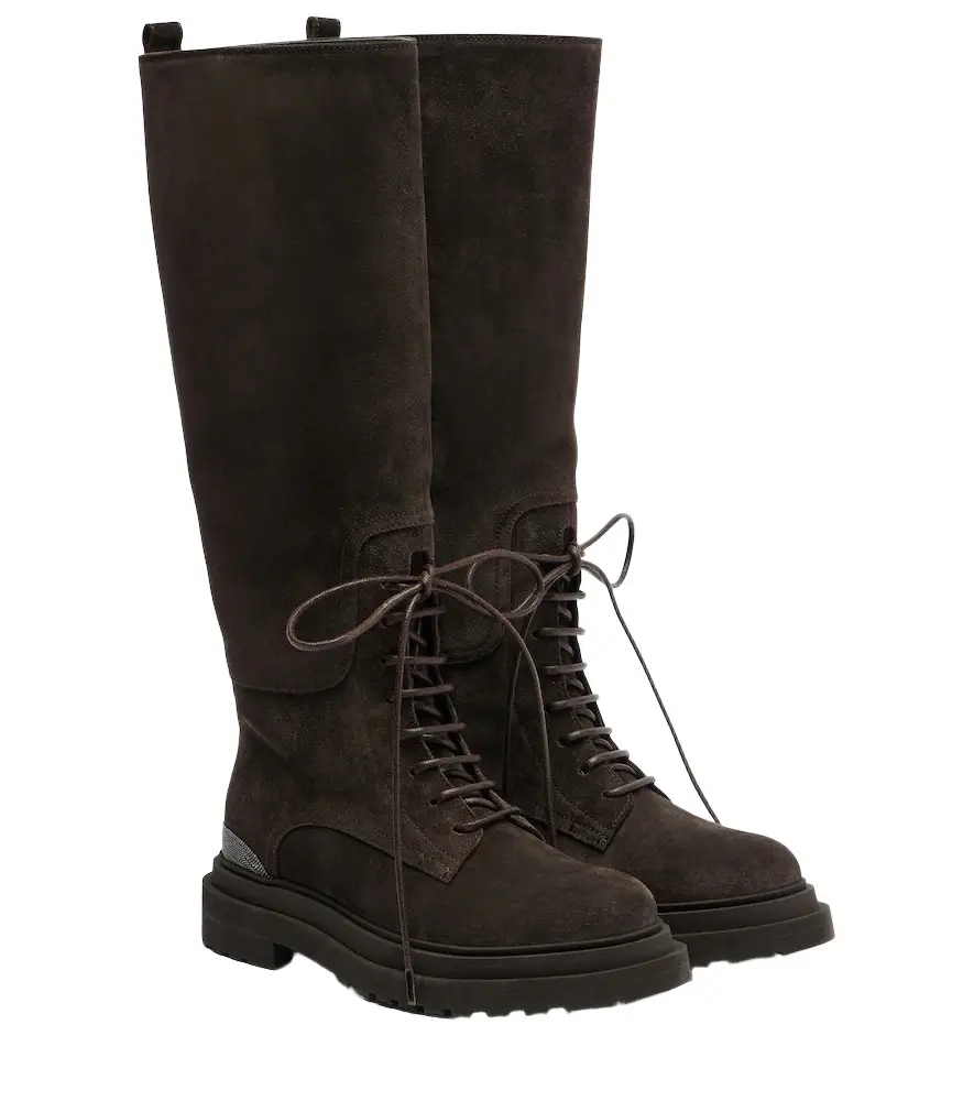 Brunello Cucinelli Monili suede lace-up boots | Image 1 Brunello Cucinelli Monili suede lace-up boots | Image 1
