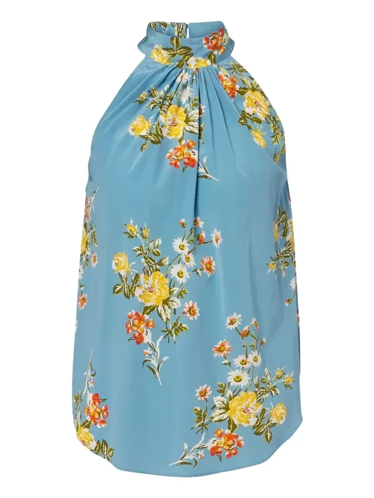 Kovi floral halterneck silk-blend top Kovi floral halterneck silk-blend top