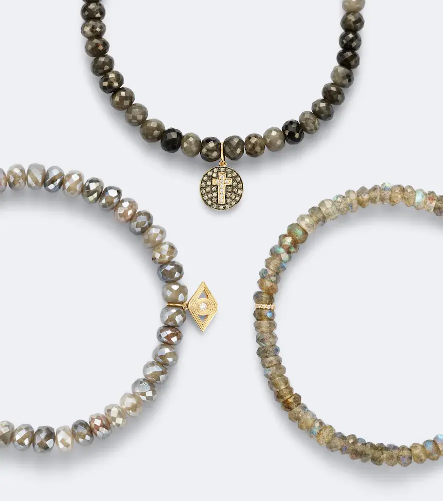 Sydney Evan Set of 3 14kt gold beaded bracelets with gemstones | Thumbnail 2 Sydney Evan Set of 3 14kt gold beaded bracelets with gemstones | Thumbnail 2