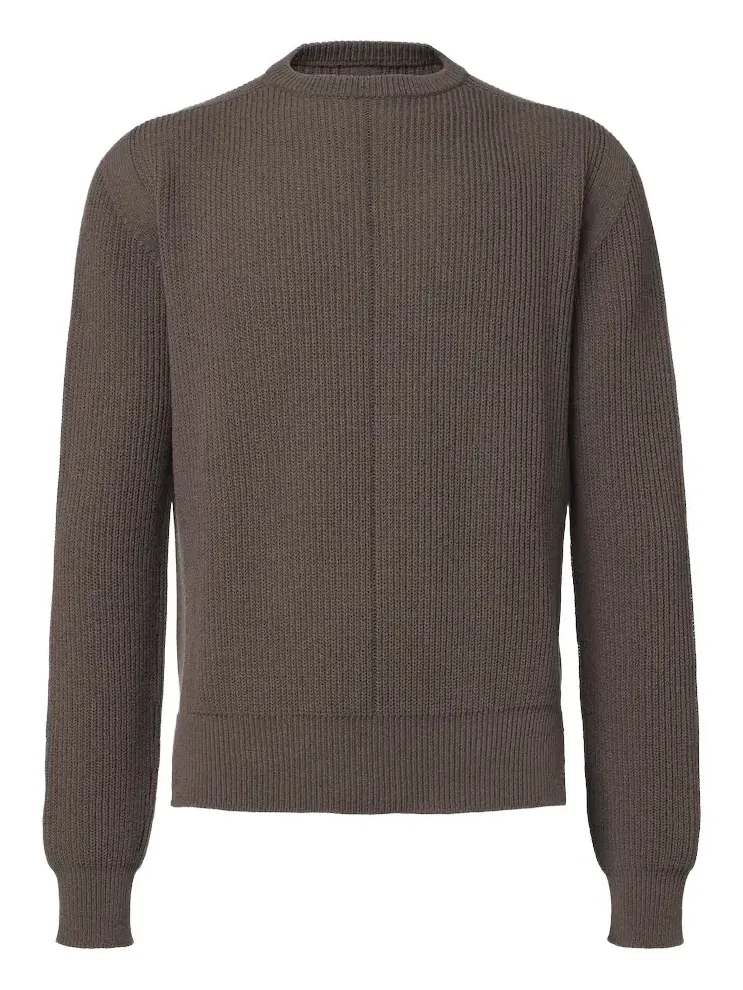 Ribbed-knit virgin wool sweater Ribbed-knit virgin wool sweater