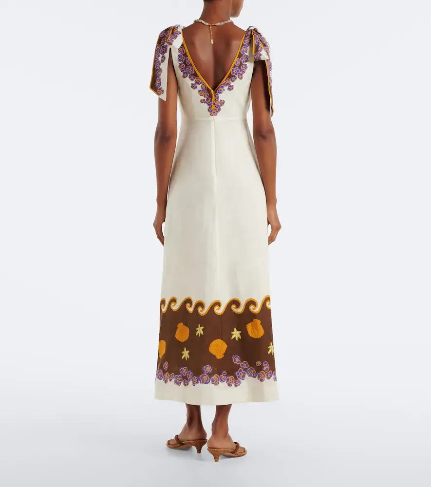 ALÉMAIS Alémais Island Cove linen midi dress | Thumbnail 3