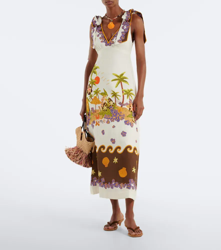 ALÉMAIS Alémais Island Cove linen midi dress | Thumbnail 4